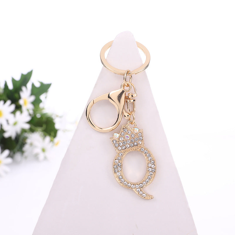 Wholesale Zinc Alloy Rhinestone Letter Keychain ACC-KC-YuanFei003