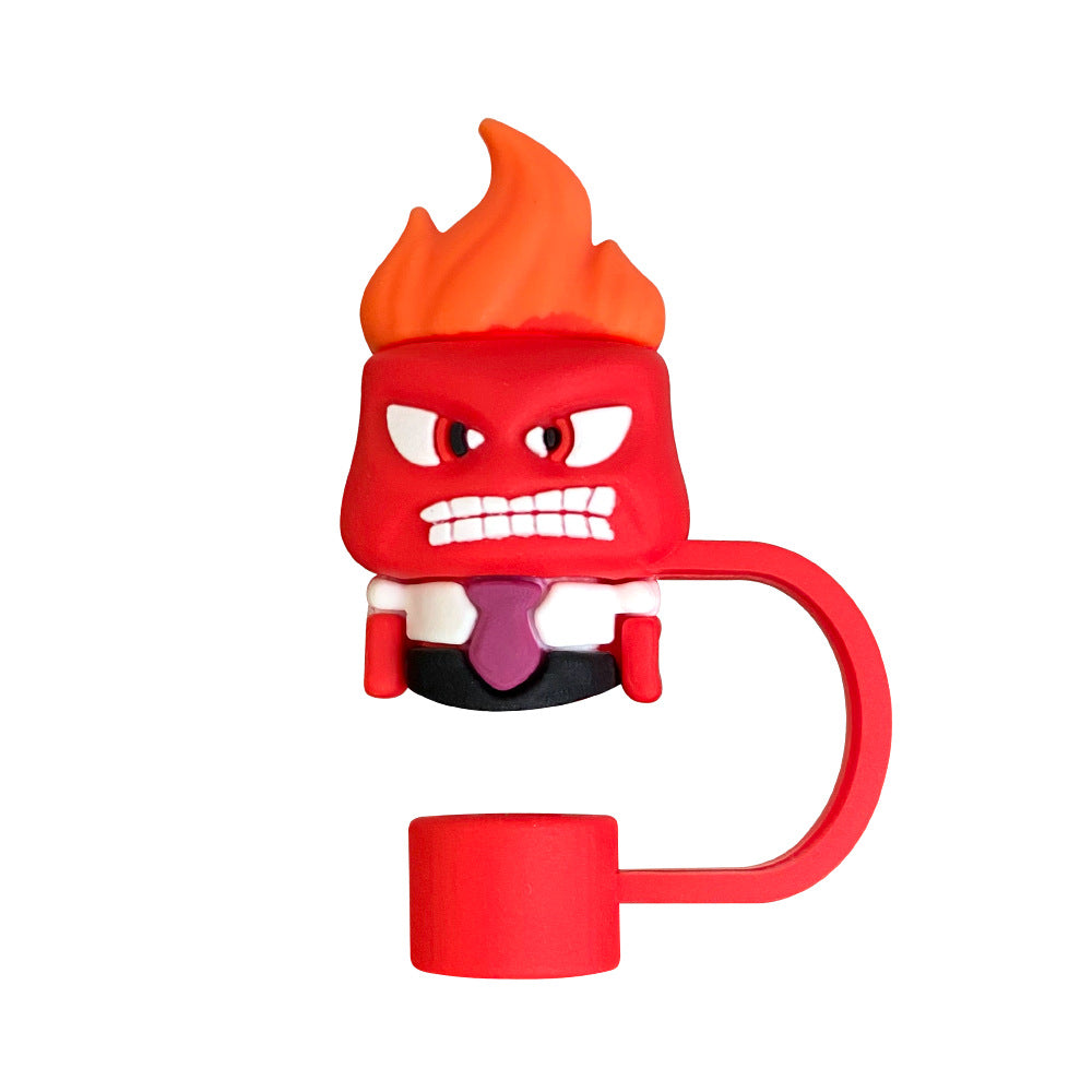 Wholesale 10pcs Cute Cartoon Straw Cover 10mm Straw Tube Cap ACCVIP-SCR-WX012