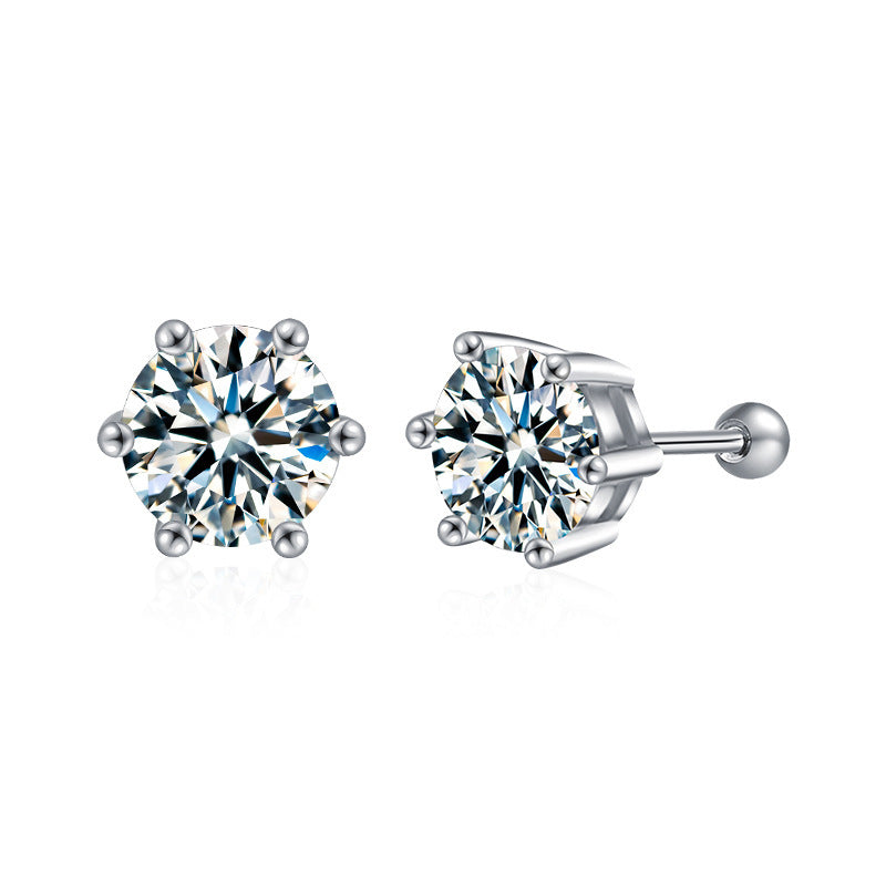 Wholesale  moissanite classic six-claw luxury earrings