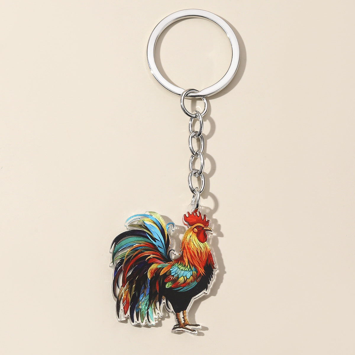 Wholesale Color Printed Pet Chicken Acrylic Keychain ACC-KC-HuiWen015