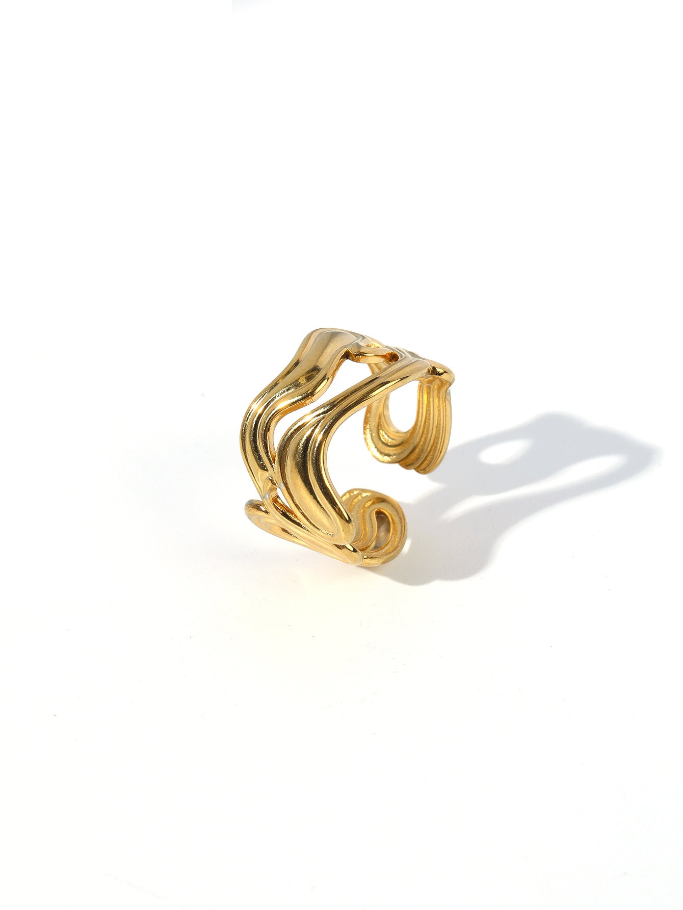 Wholesale Vintage Stainless Steel Ring 18k Gold Plated Butterfly Love Rings ACC-RS-MuC006