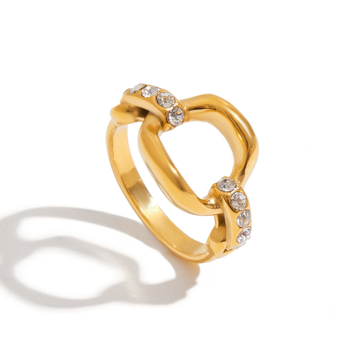 Wholesale Rhinestone Ring Stainless Steel Non-Fading Jewelry