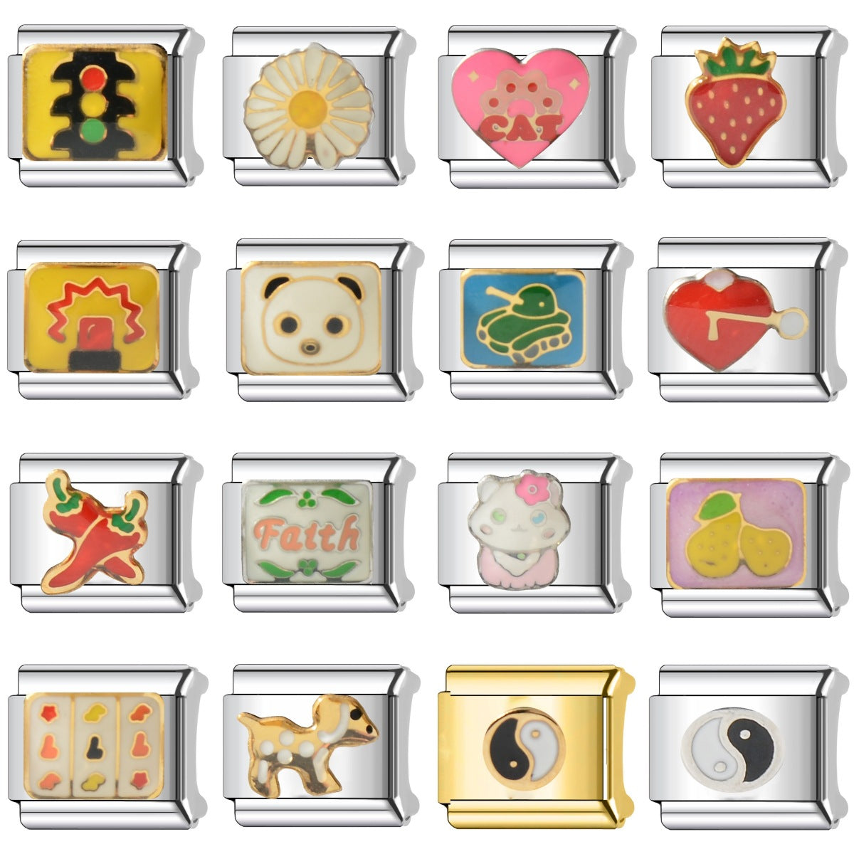 Wholesale Italian Charm Bracelet 9mm DIY Splicing Christmas Series Stainless Steel Composable Bracelet