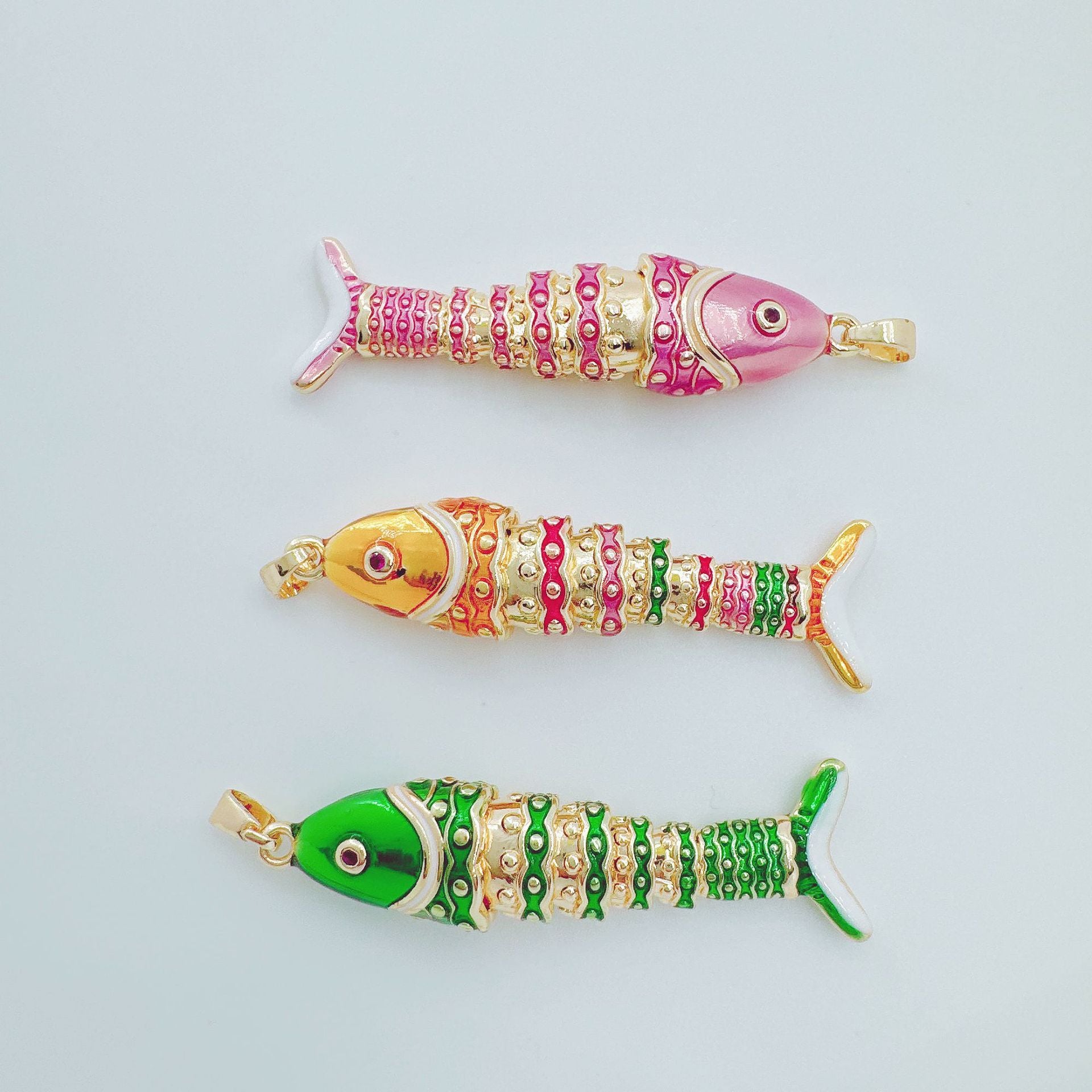 Wholesale Ocean Series 3D Koi Fish Pendant Necklace Copper Electroplated Fashion Accessory Gift