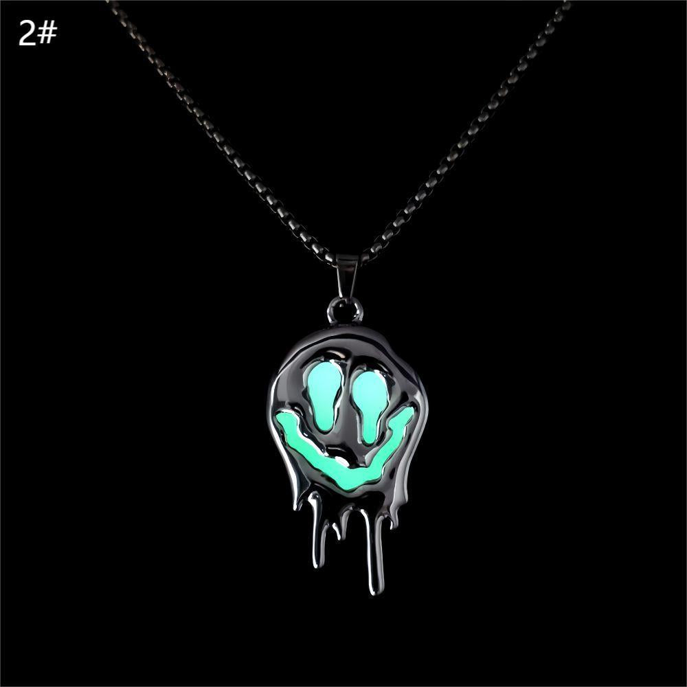 Wholesale Zinc Alloy Luminous Necklace  Luminous Ghost Face Pendant
