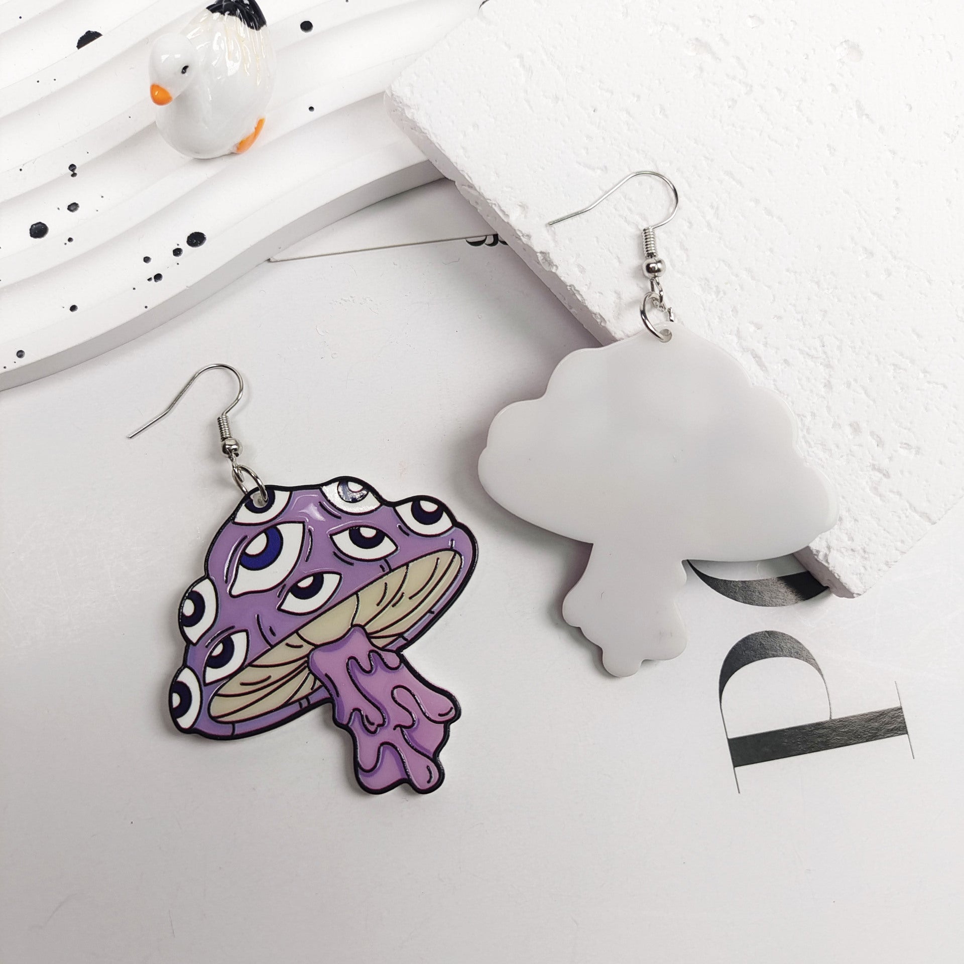 Wholesale Halloween Dark Skull Purple Earrings Acrylic Earrings ACC-ES-Jiay005