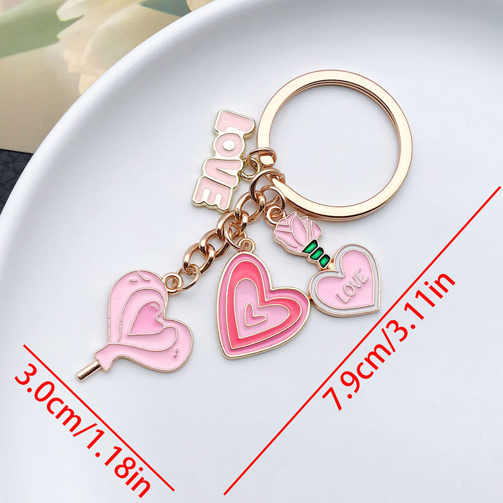 Wholesale Modern Art Love Rose Potion Keychain Fashion Jewelry Accessory for Couples Gift
