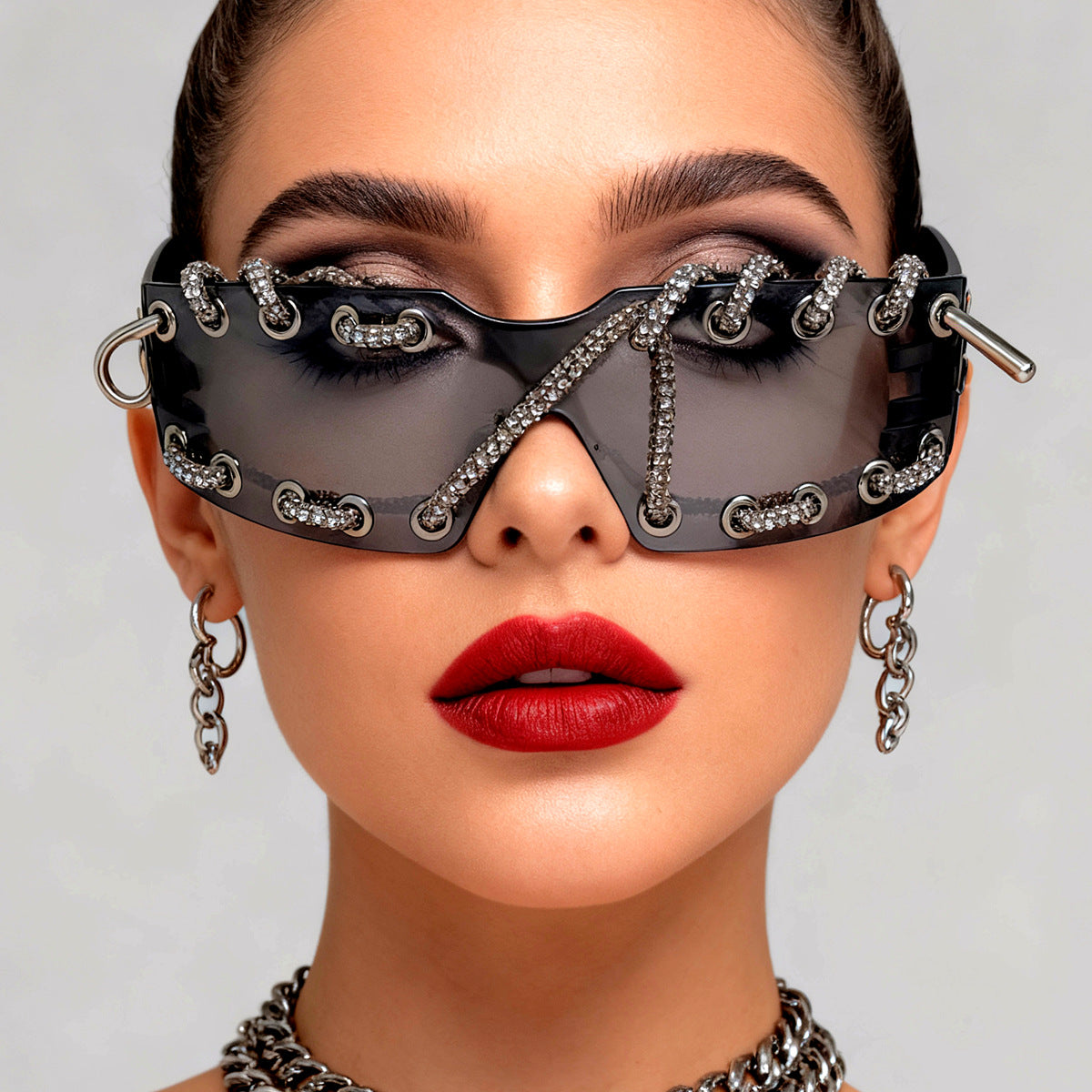 Wholesale Y2K Cyberpunk Rhinestone Sunglasses Fashion Accessory Boutique Resale