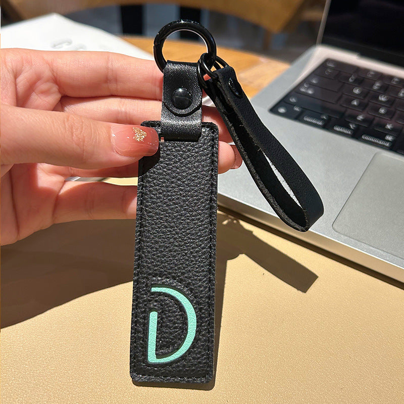 Wholesale Leather 26 Letter Keychain Chic Car Key Accessory Decorative Bag Charm
