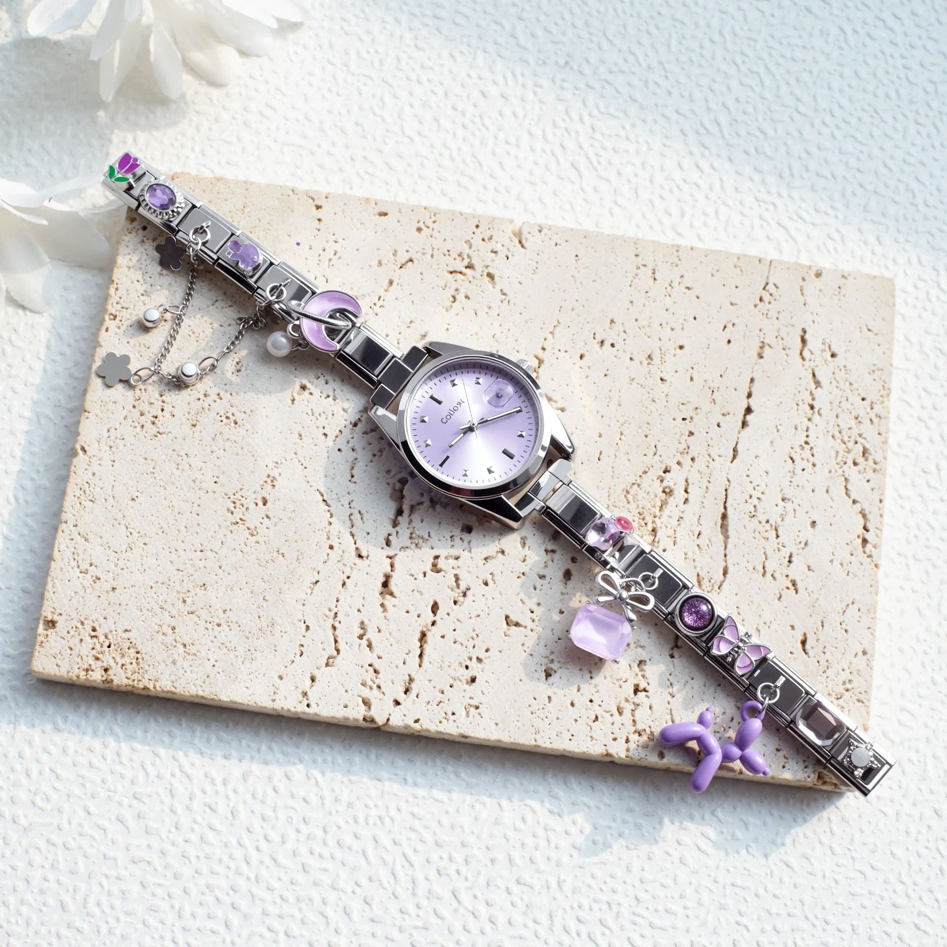 Wholesale Diamond-Set Stainless Steel Italian Charm Watches