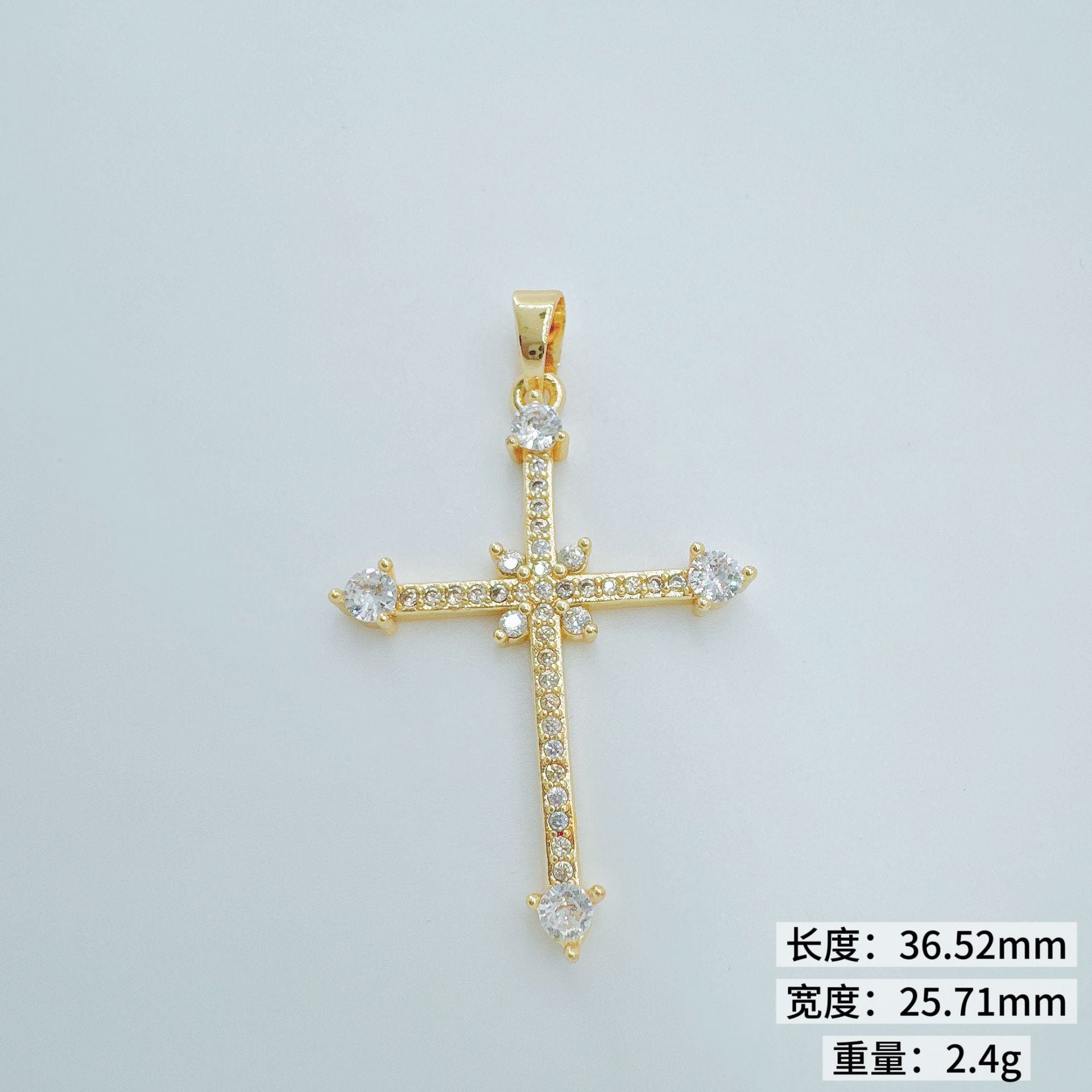 Wholesale Copper Gold Plated Cross Pendant Necklace