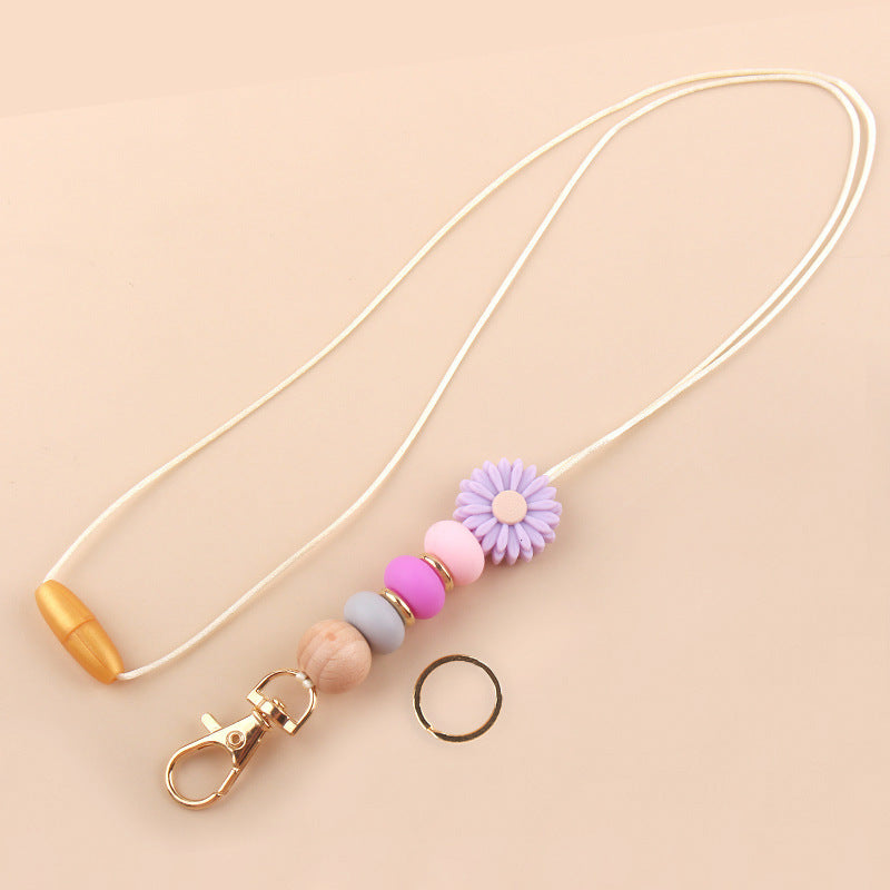 Wholesale Silicone Bead Breast Card Snap Beaded Keychains Necklaces