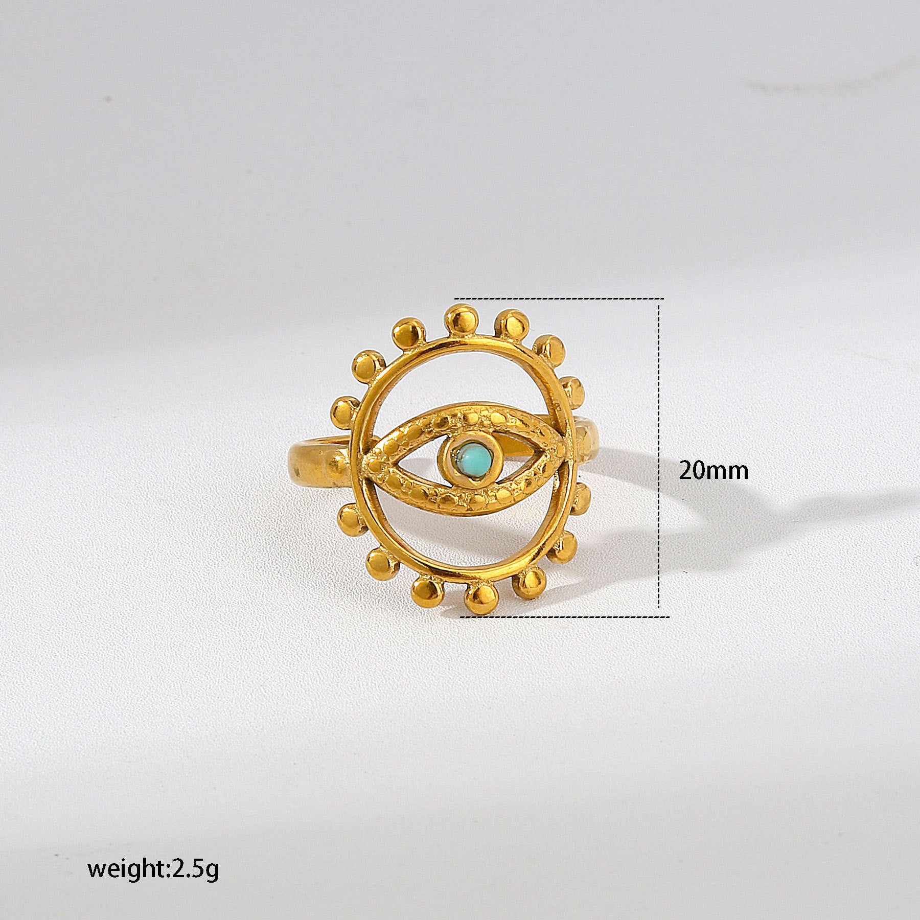 Wholesale Turquoise Star Moon Open Ring Stainless Steel Women S Chic Fashion Accessory