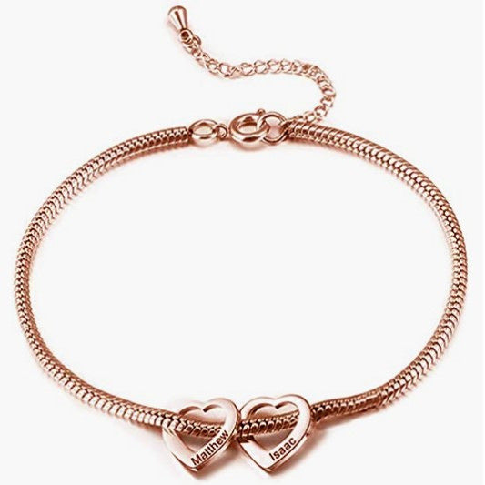 Wholesale  Adjustable Anklet Bracelet Stainless Steel Heart-Shaped