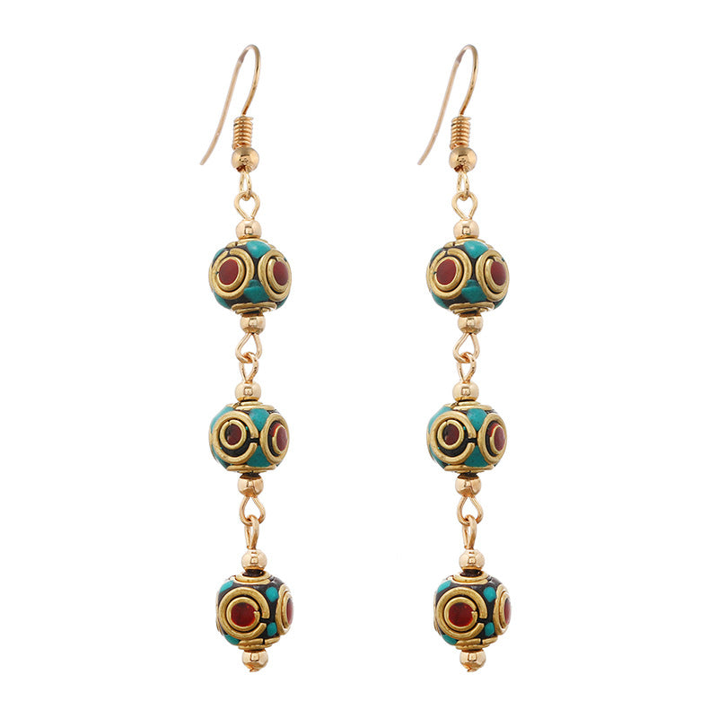 Wholesale Retro Nepal Style Handmade Dangle Earrings,  Trendy Fashion Accessory for Party or Everyday Wear
