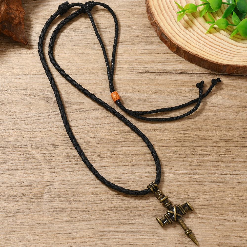 Wholesale Artificial leather woven cross sweater chain
