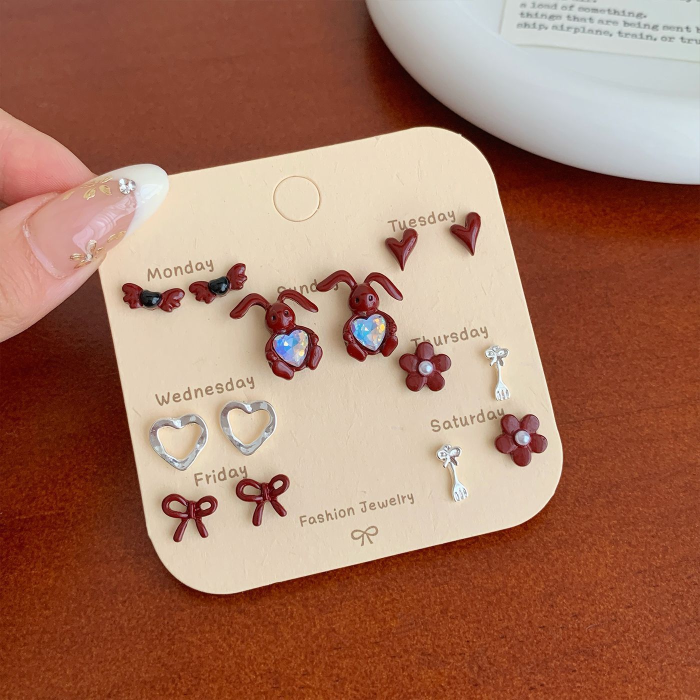 Wholesale Ankora Red Bow Earring Set