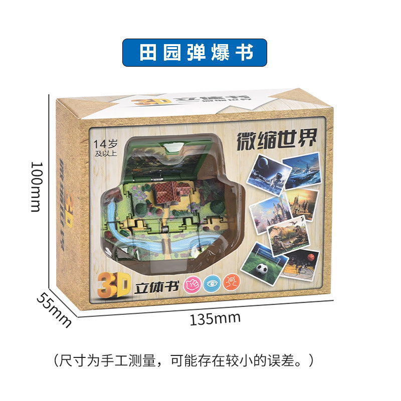 Wholesale 3D Stereo Dinosaur Foldableing Bomb Book Mini Keychain