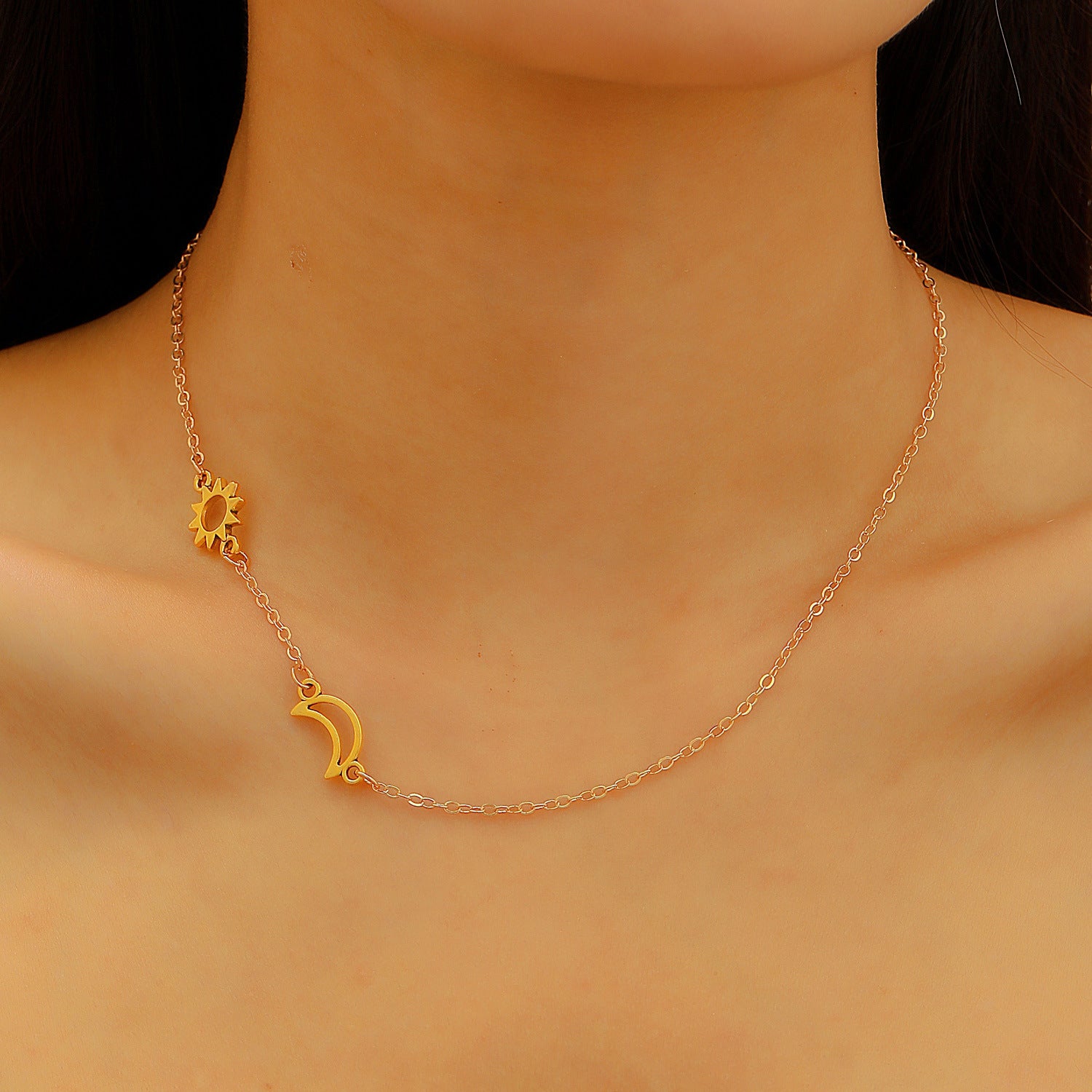 Wholesale Stainless Steel Hammer Spiral Sun Pendant Necklace  Ring