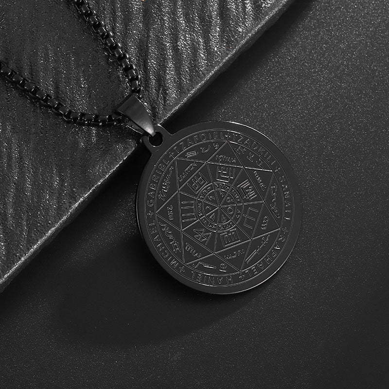 Wholesale stainless steel round brand necklace