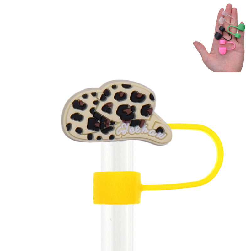 Wholesale Random 100pcs Cowgirl PVC Soft Straw Tube Cap