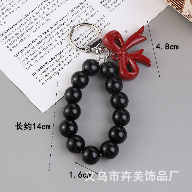 Wholesale Double-sided butterfly acrylic beaded keychain