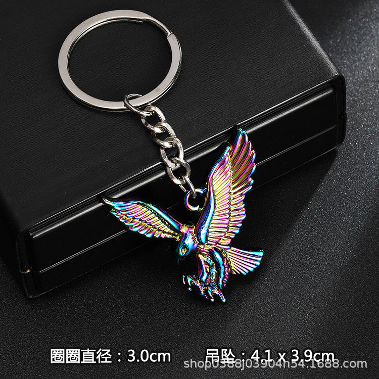 Wholesale Stainless steel spike cross eagle keychain  metal pendant