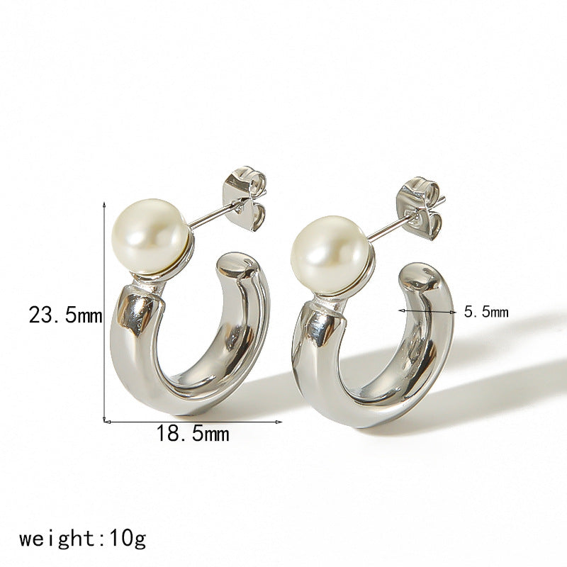 Wholesale C Shape Stainless Steel Earrings ACC-ES-LiQuan007