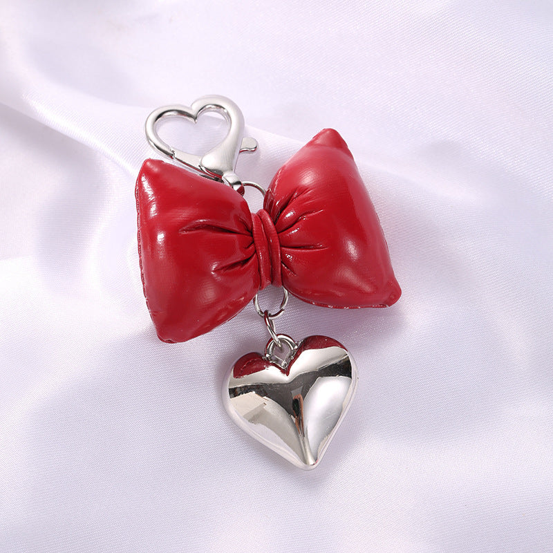 Wholesale Leather Bow Heart Keychain