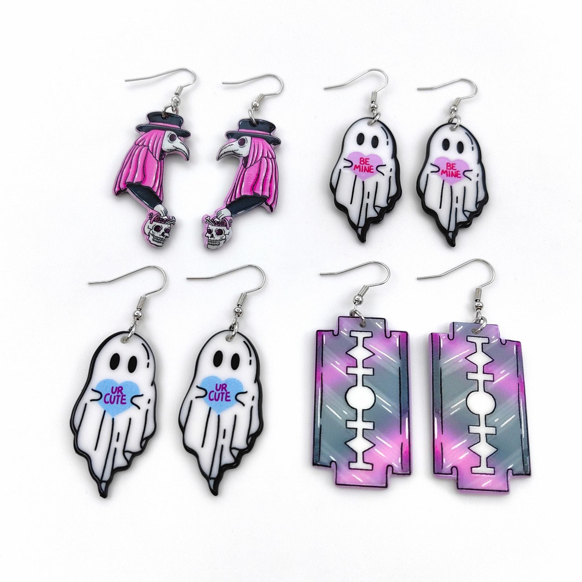 Wholesale Halloween Ghost Witch Skull Pendant Acrylic Earrings ACC-ES-XiZhao019
