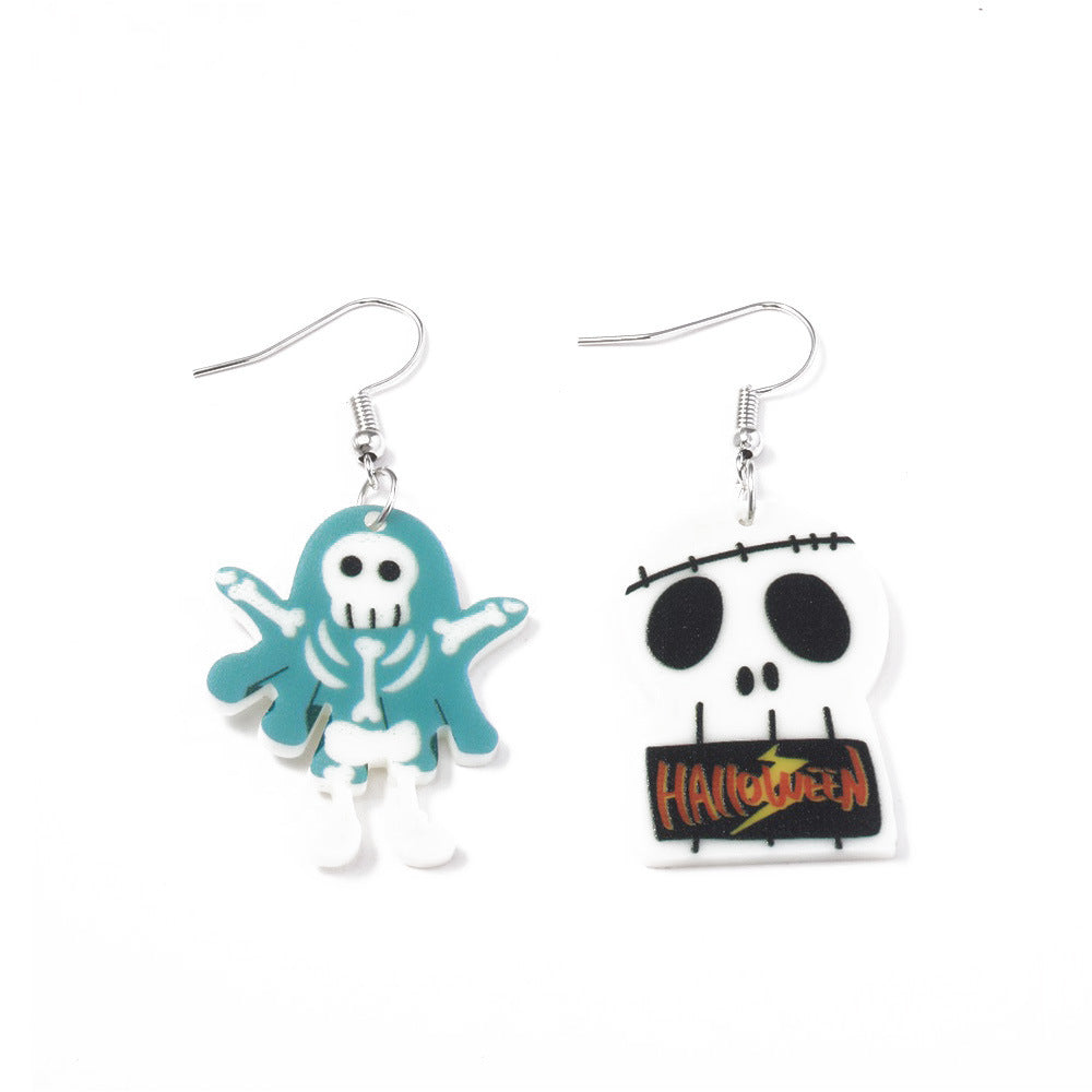 Wholesale acrylic earrings Halloween ghost skull pumpkin earrings