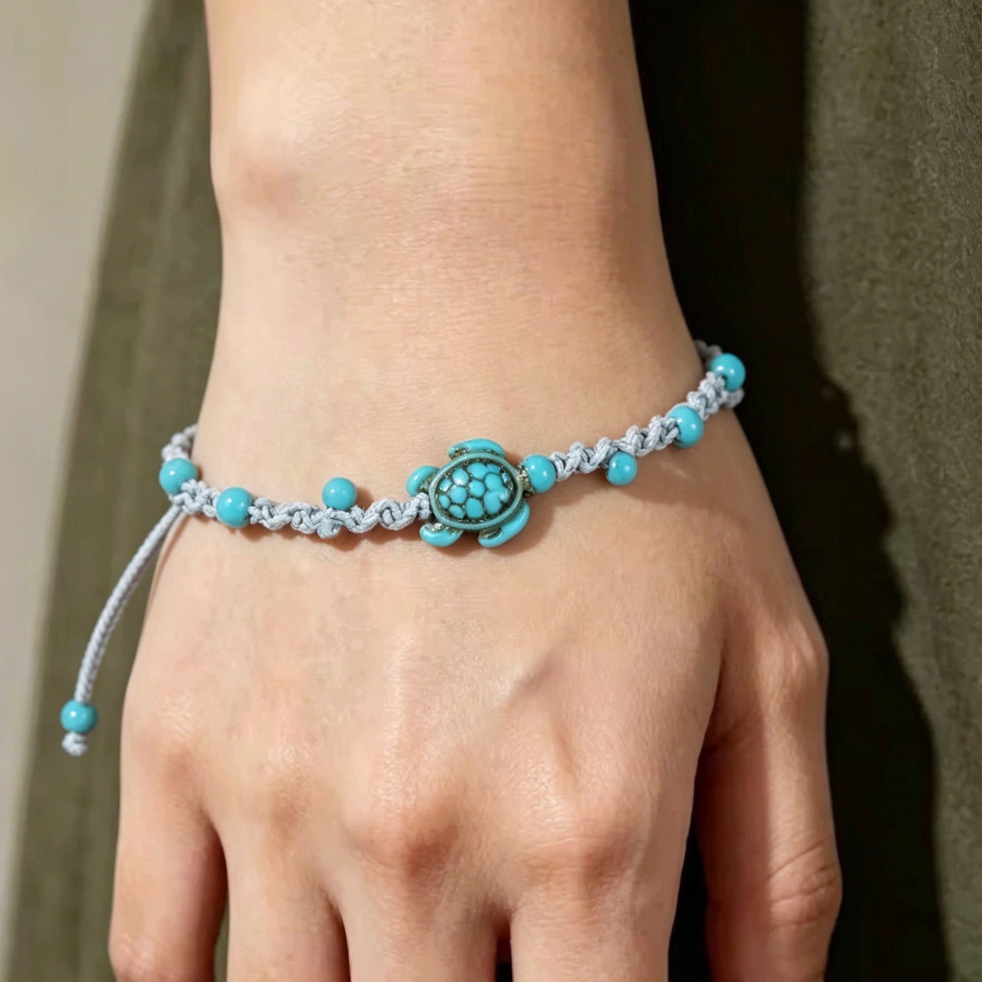 Wholesale Turquoise Hand Beaded Woven Bracelet for Unisex Bohemian Ocean Style Fashion Accessory