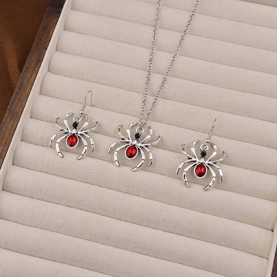 Wholesale Red Gothic  Earrings And Necklace Set Jewelry Accessory Gift For Boutique Resale