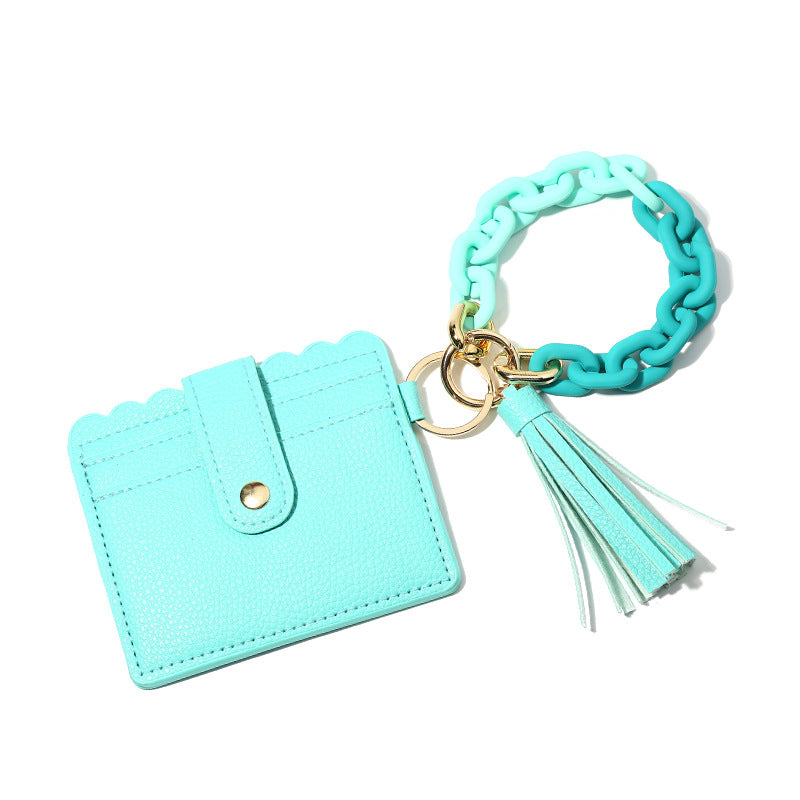Wholesale Macaron Color Acrylic Buckle Plastic Bracelet Wristlet Keychain