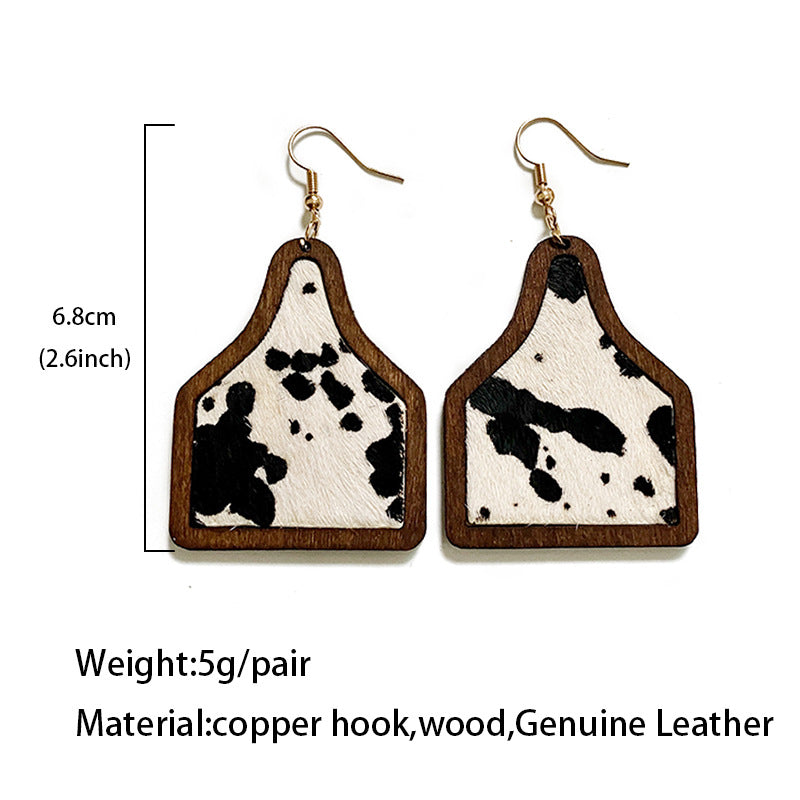 Boucles d'oreilles en bois Western Leopard Western Léopard