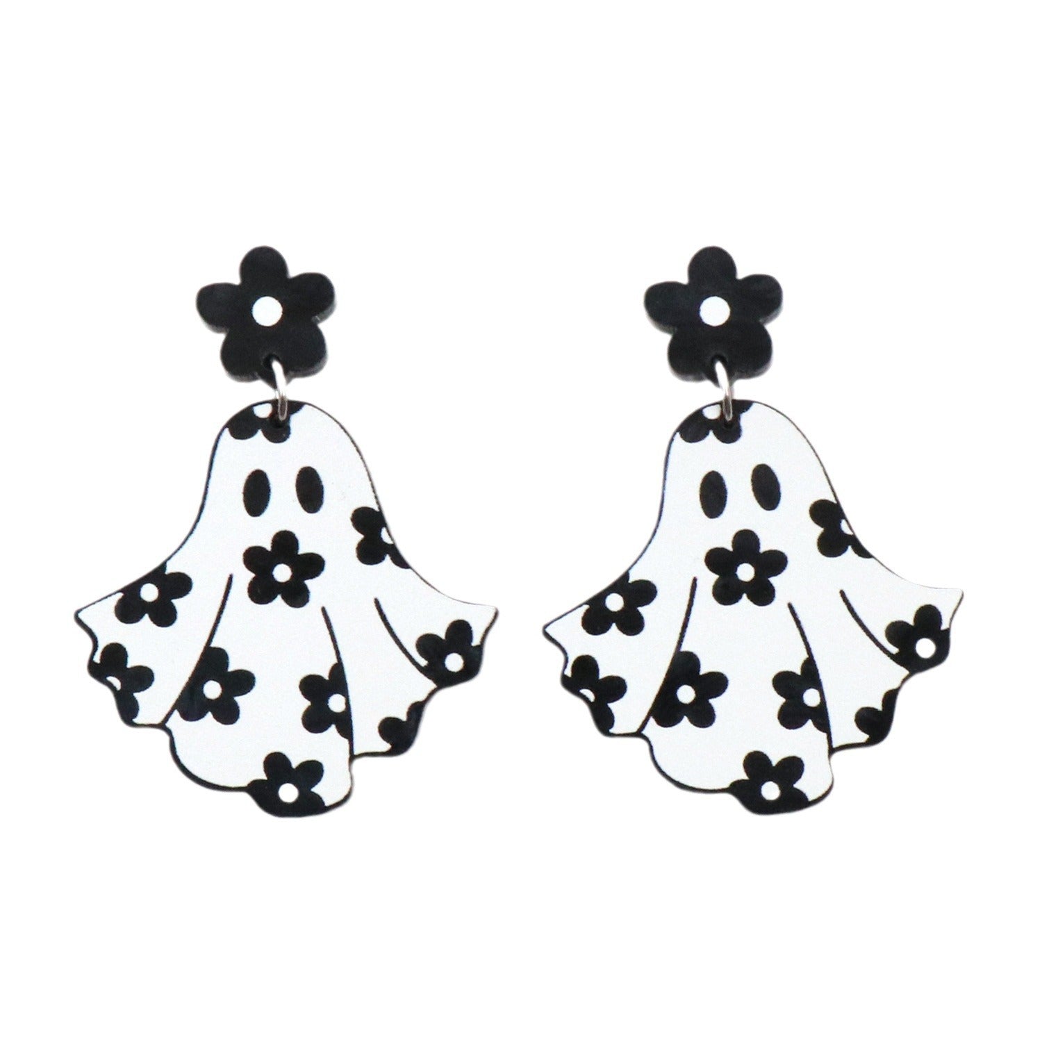 Wholesale 5pcs Halloween Flower Ghost Acrylic Earrings ACC-ES-XiaoYan057