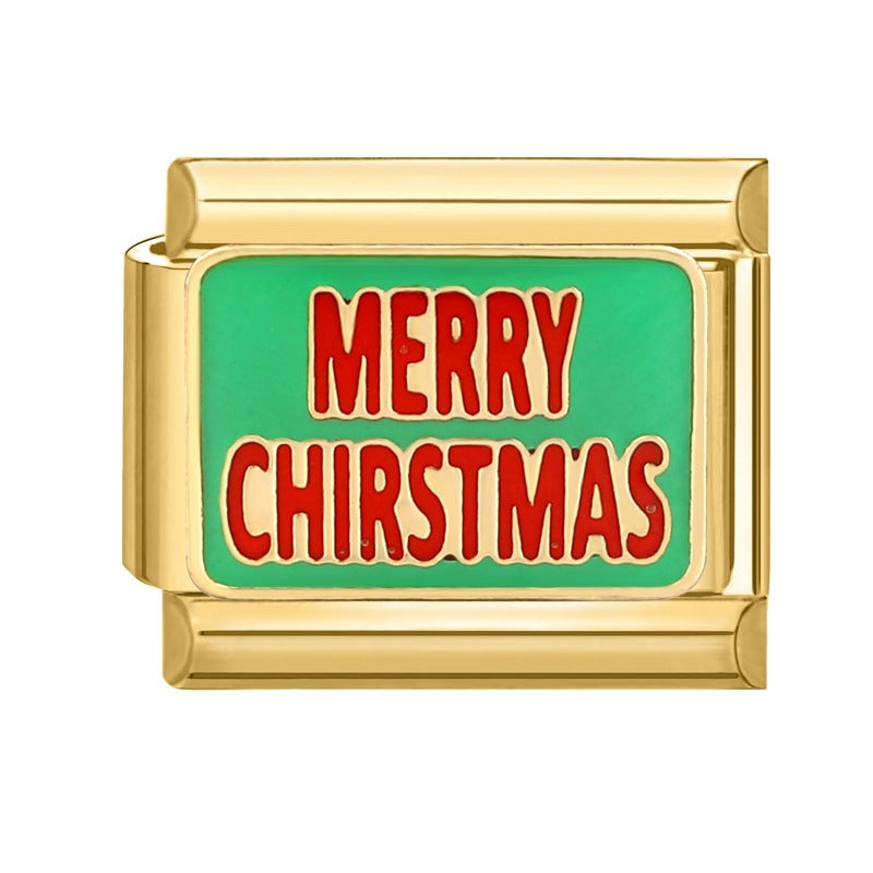 Wholesale Italian Charm Bracelet 9mm DIY Splicing Christmas Titanium Steel Composable Bracelet