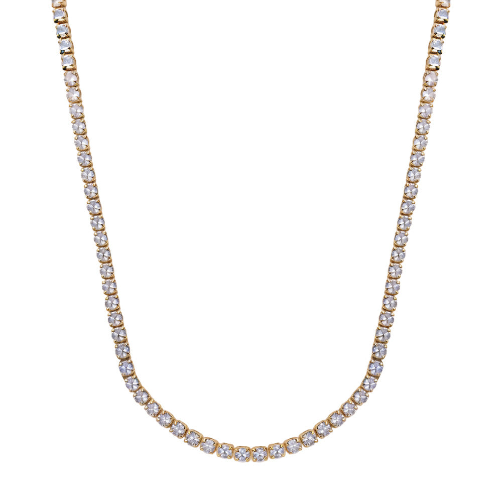 Wholesale Chic Gold Plated Stainless Steel Zircon Chain Necklace for Women Fashion Jewelry Gift