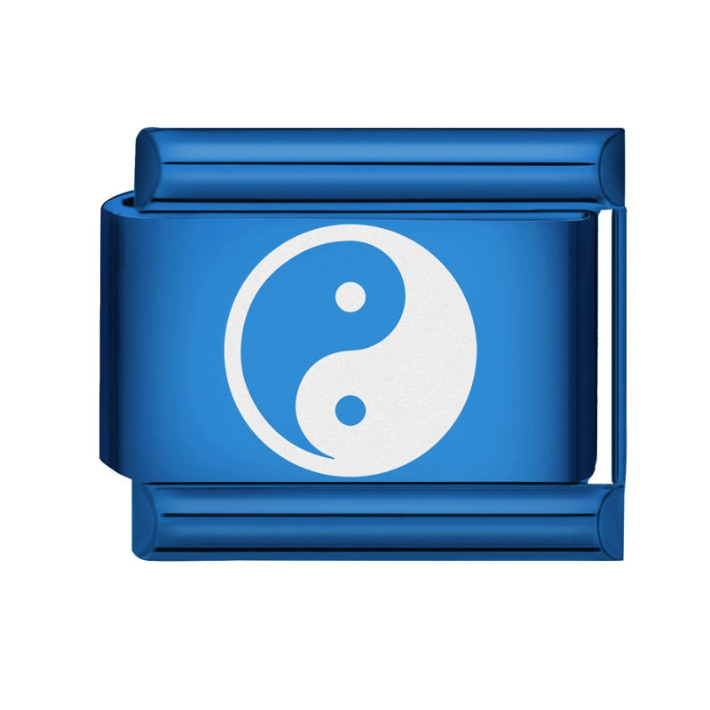 Wholesale Italian Charm Bracelet 9mm DIY Splicing Blue Series Stainless Steel Composable Bracelet