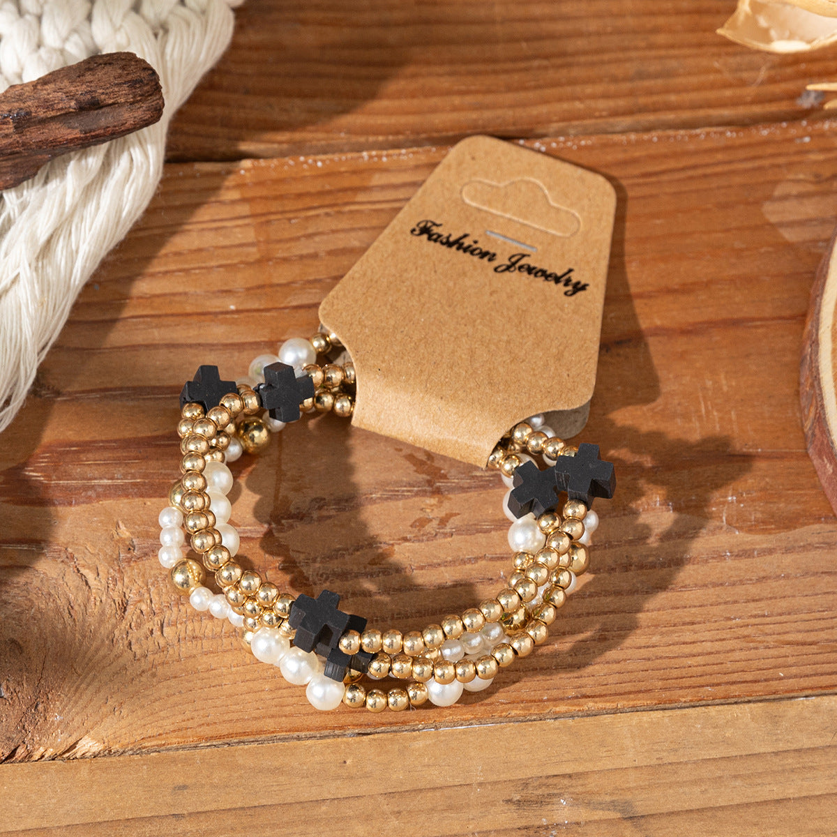 Wholesale Bohemian Cross Rice Bead Bracelet