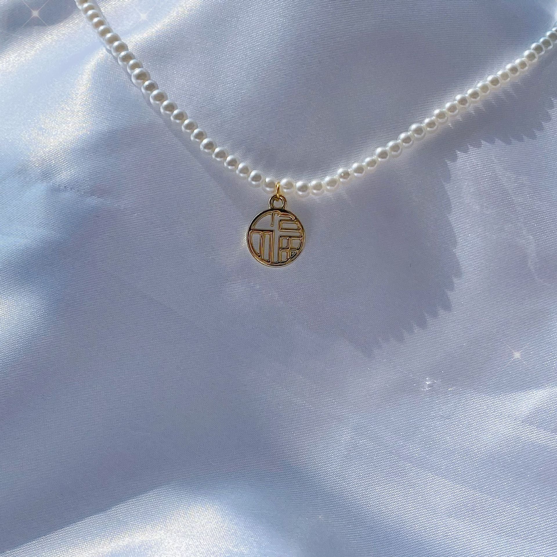 Wholesale Camellia Pearl Necklace Collarbone Chain Choker Necklace ACC-NE-Hanxi002