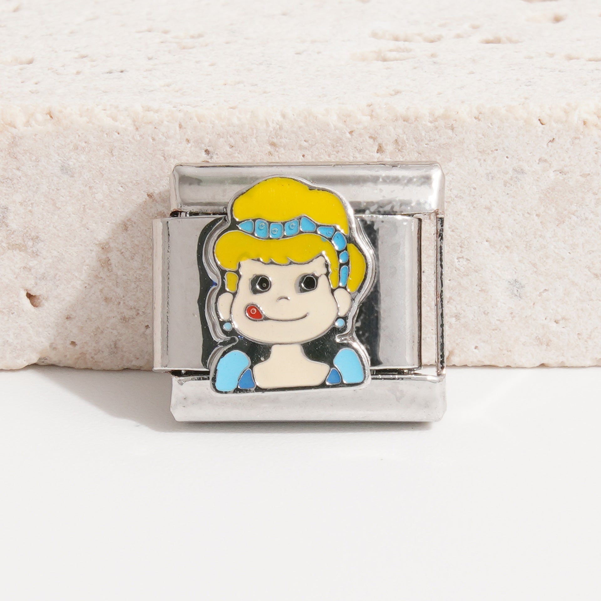 Wholesale 10pcs Italian charm bracelet 9 facial mask DIY splicing stainless steel com posable bracelet