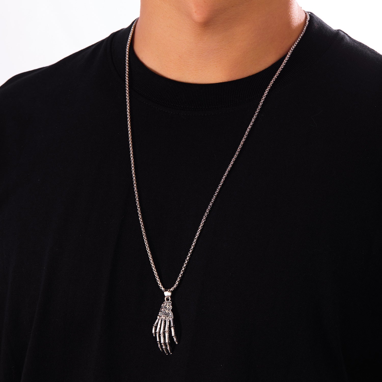 Wholesale  Halloween  Skull Hand Alloy Punk Style Necklace