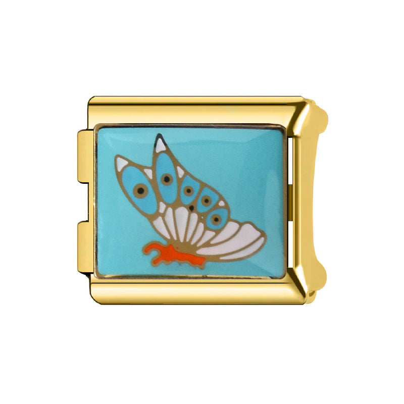 Wholesale Italian Charm Bracelet 9mm DIY Splicing Cartoon Cute Stainless Steel Composable Bracelet