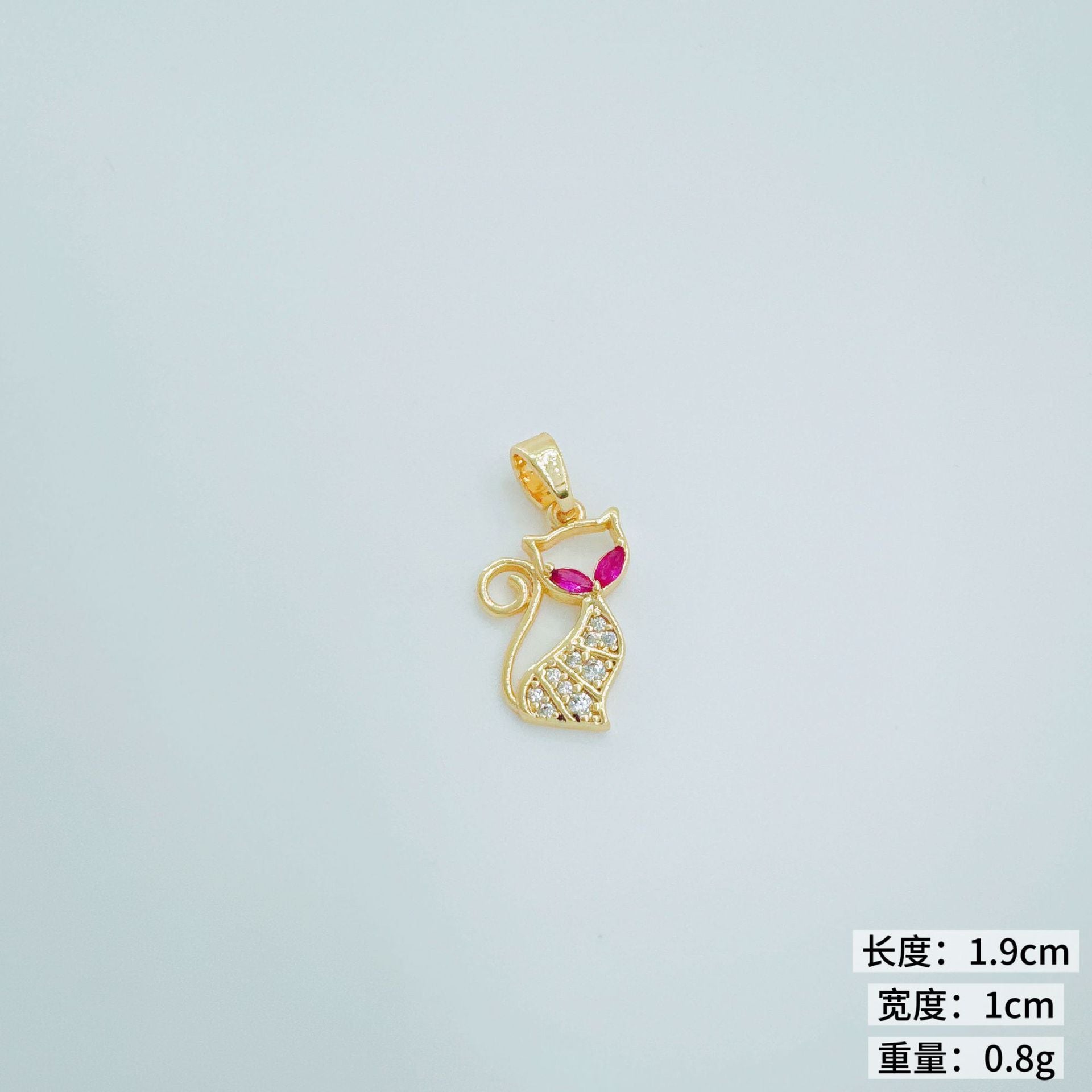 Wholesale Gold Plated Copper Cat Heart Pendant Necklace Sweet Girl Jewelry Accessory