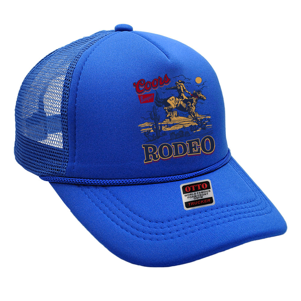 Wholesale Trucker Hat Denim Print Sponge Mesh Cap Baseball Cap ACC-HT-HaiPu015