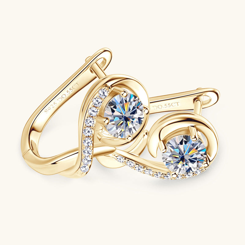 Wholesale sterling silver moissanite full diamond earrings