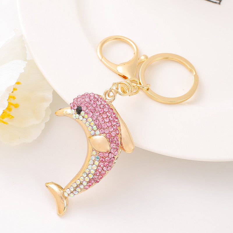 Wholesale Dolphin Rhinestone Alloy Keychain ACC-KC-YuanFei009