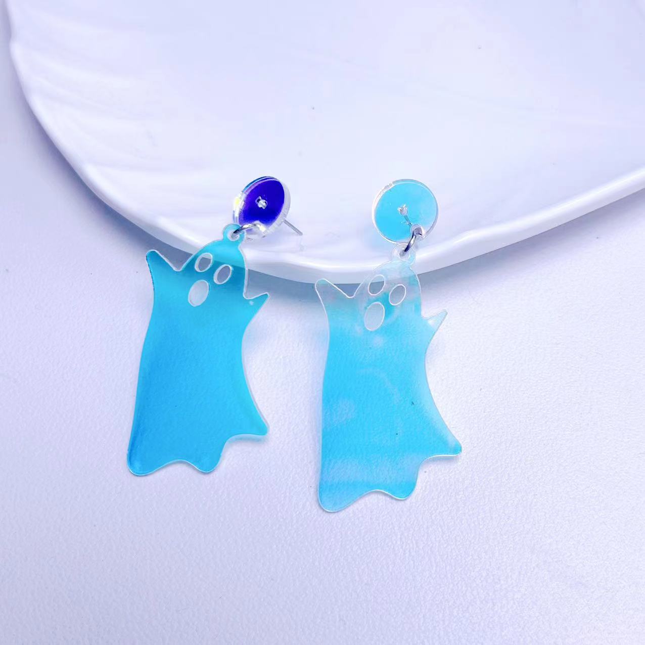 Wholesale Colorful Halloween Ghost Acrylic Earrings