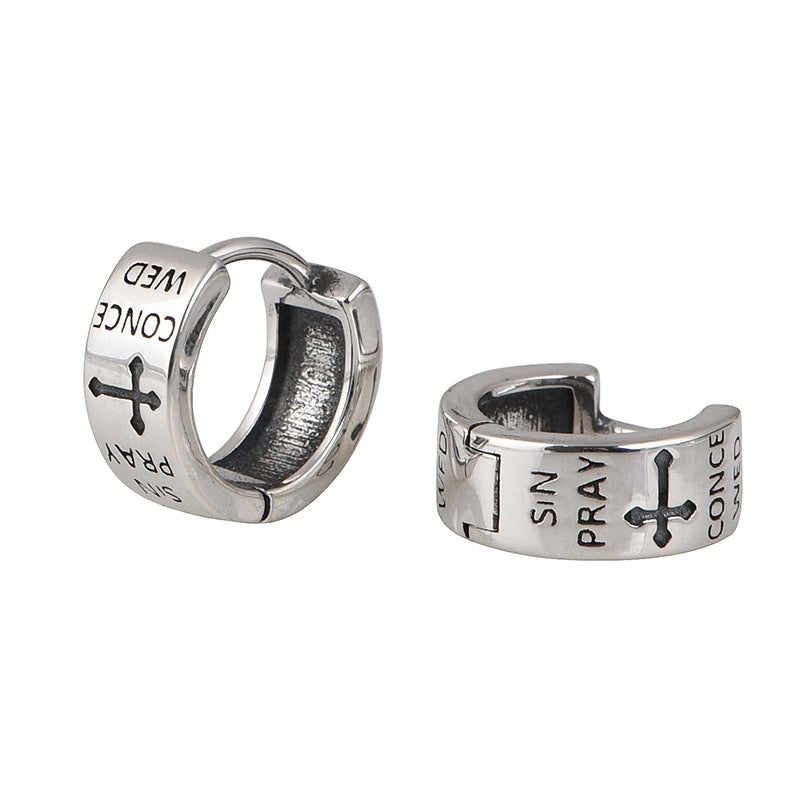 Wholesale S925 Silver Letter Cross Earrings